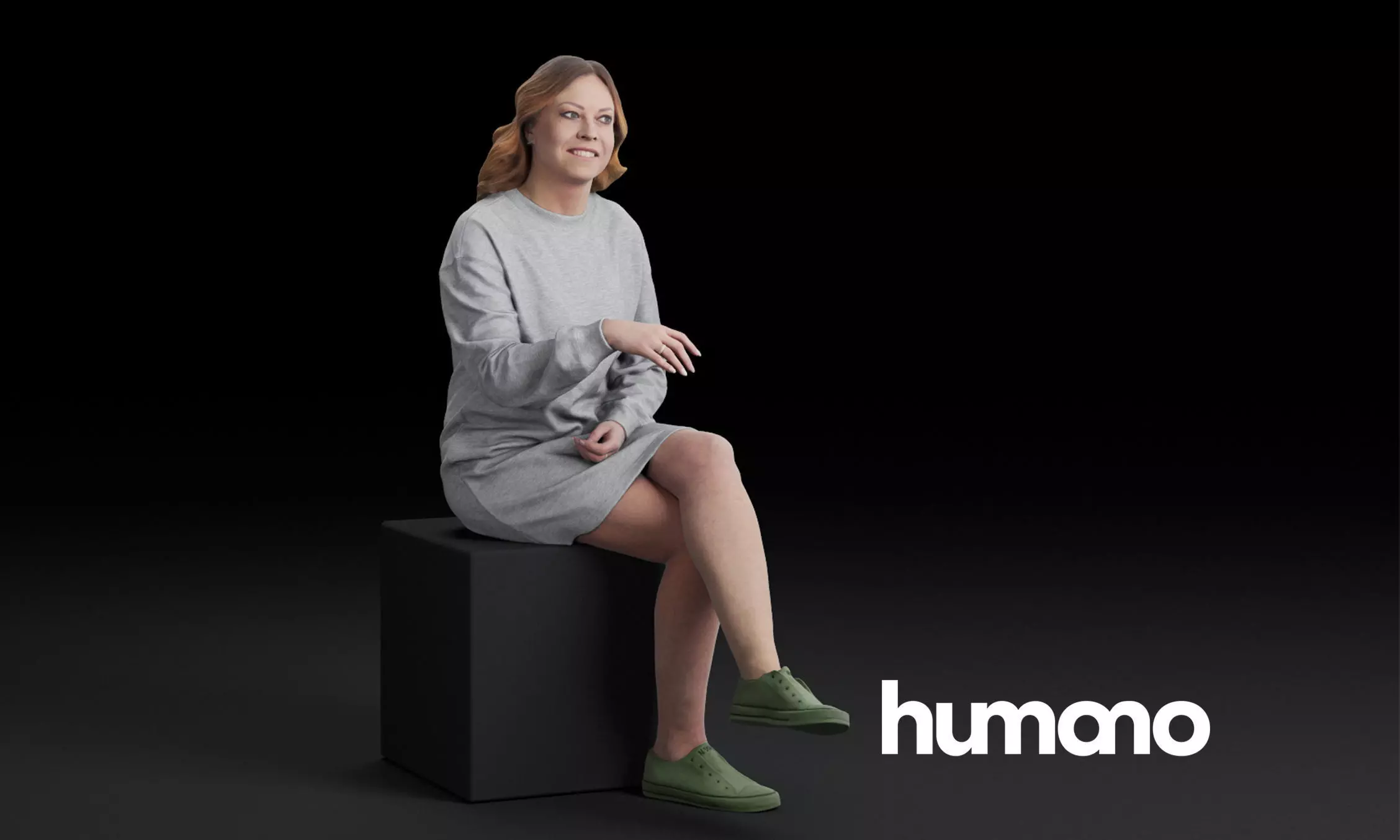 Humano Sitting woman 0603 3D model_0