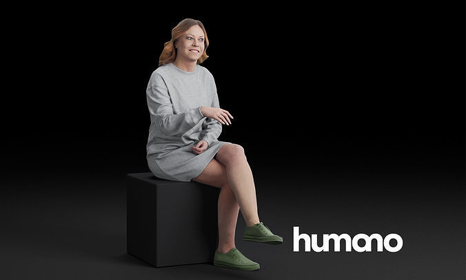 Humano Sitting woman 0603 3D model