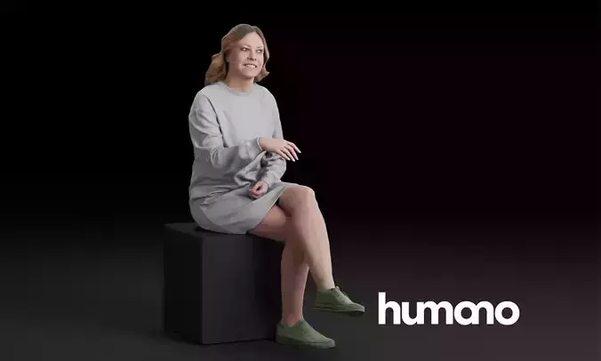 Humano Sitting woman 0603 3D model