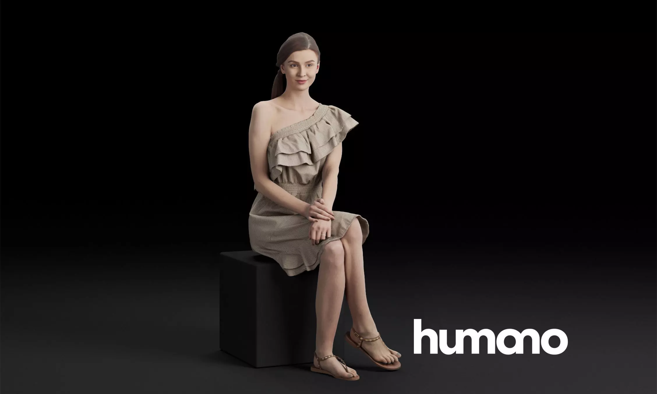 Humano Sitting woman 0604 3D model_0