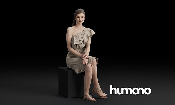 Humano Sitting woman 0604 3D model