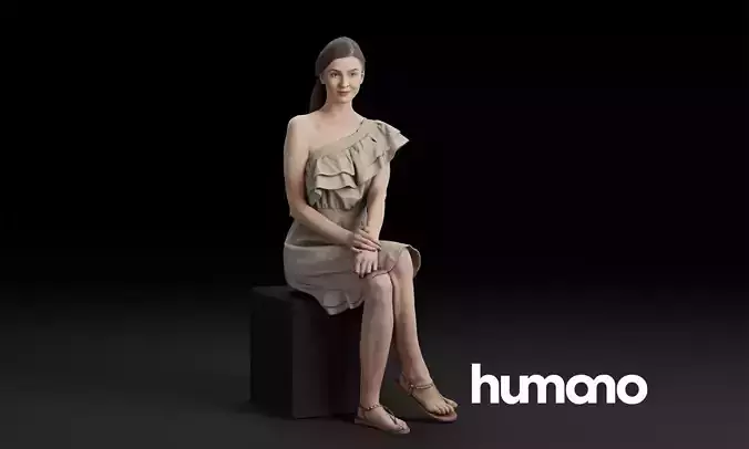 Humano Sitting woman 0604 3D model
