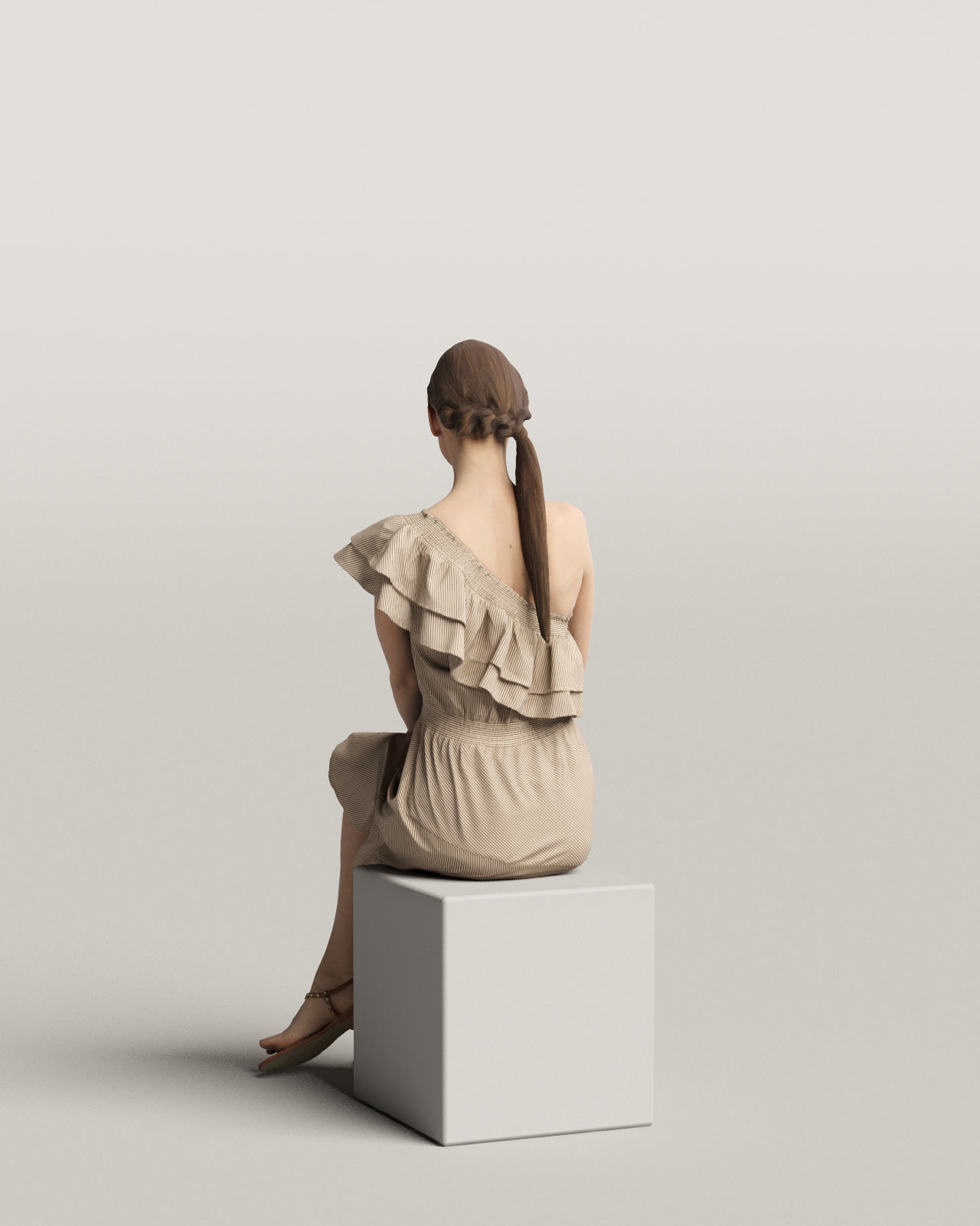 Humano Sitting woman 0604 3D model_2