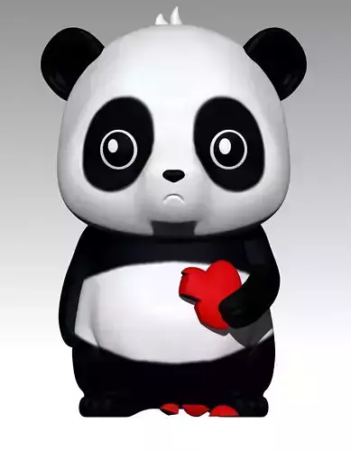 Panda with broken heart