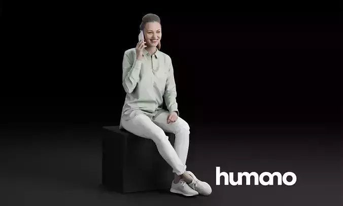 Humano Sitting woman 0605 3D model