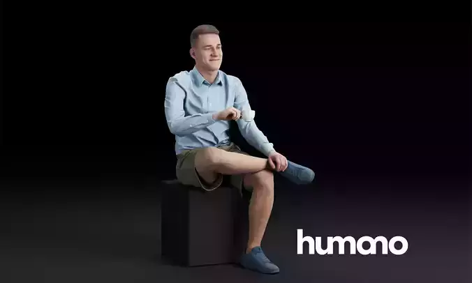 Humano Sitting man 0606 3D model
