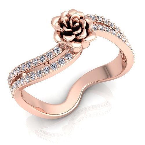 Aarna Diamond Rose Ring 116 3D print model