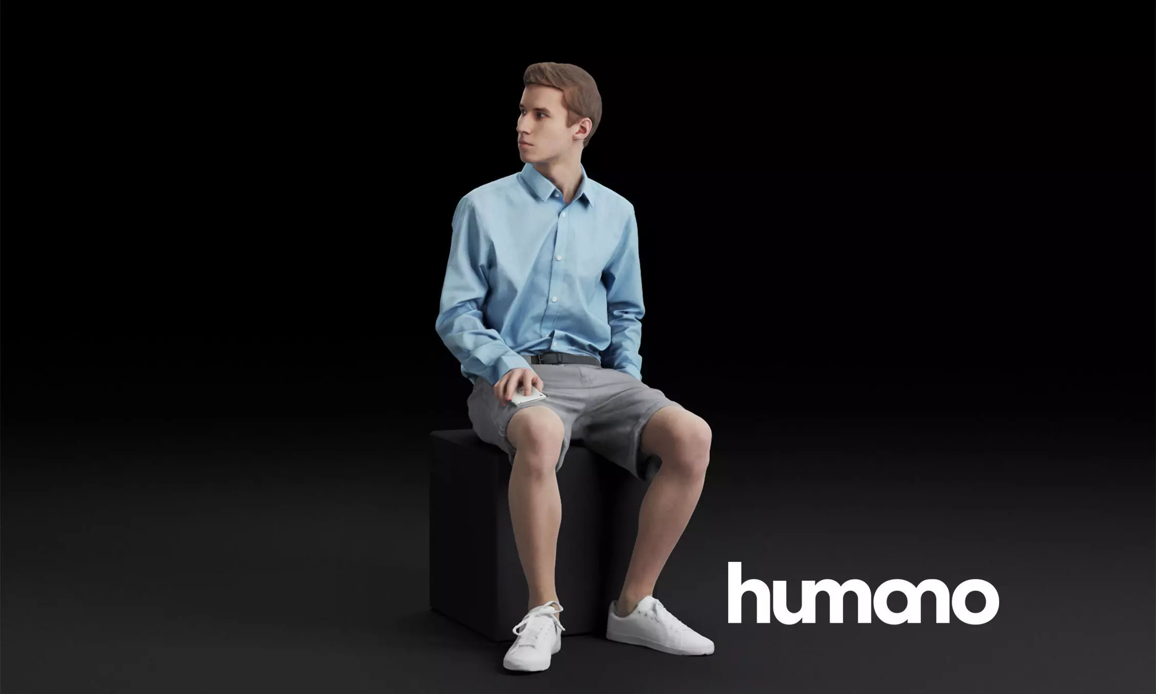Humano Sitting man 0609 3D model