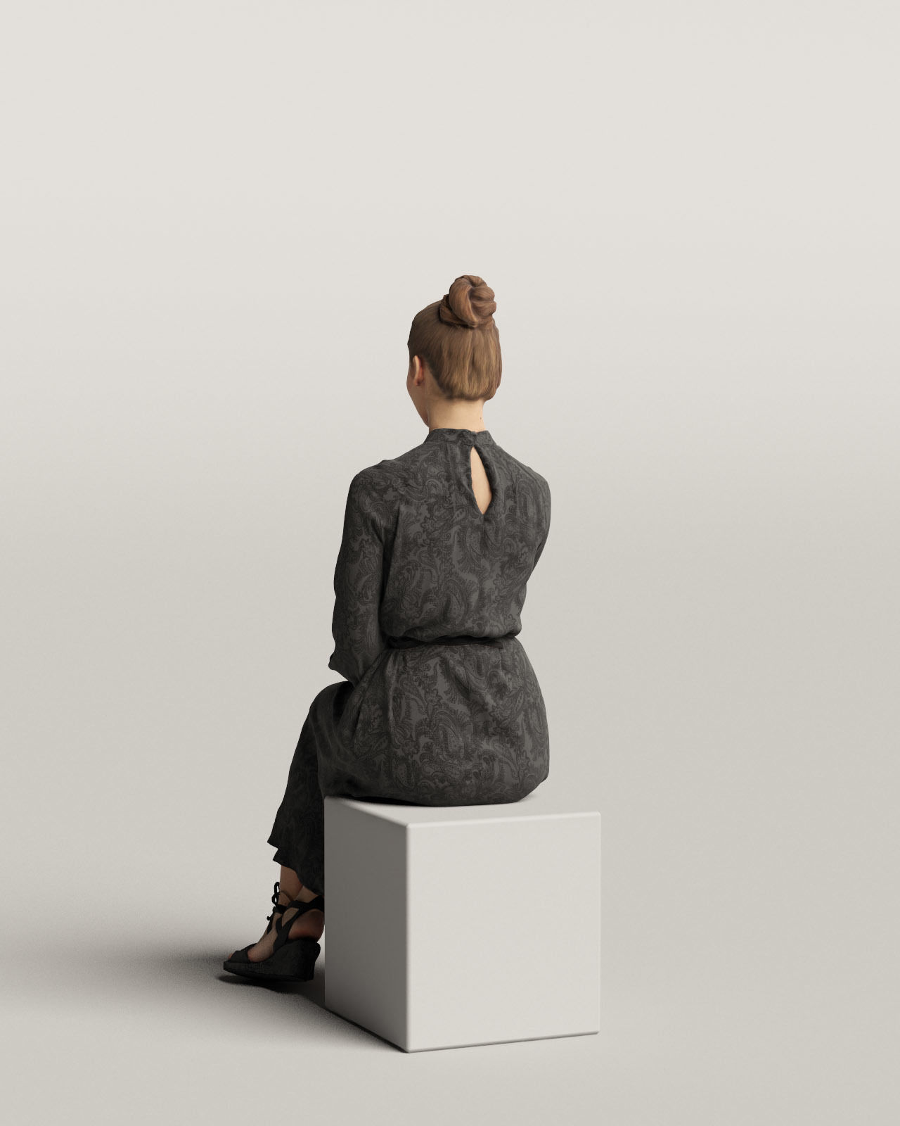 Humano Sitting woman 0611 3D model_2