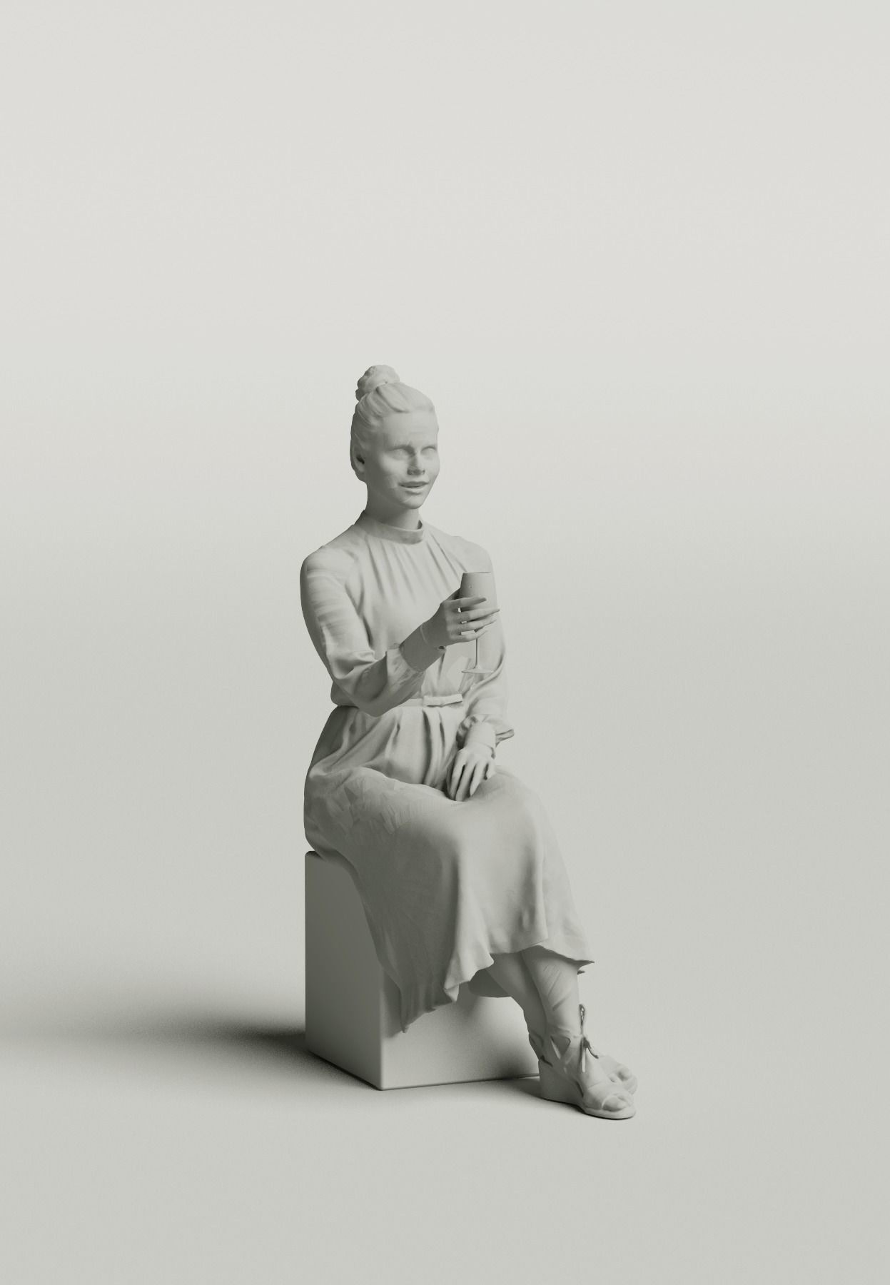 Humano Sitting woman 0611 3D model_3