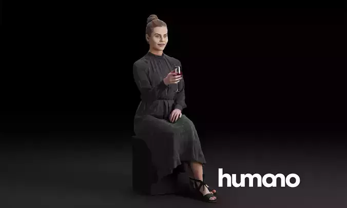 Humano Sitting woman 0611 3D model