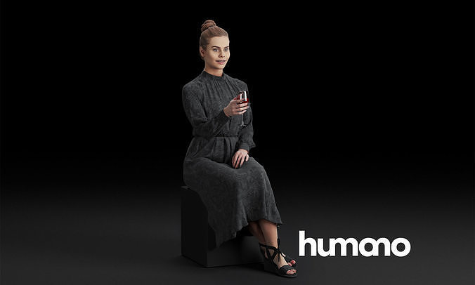 Humano Sitting woman 0611 3D model