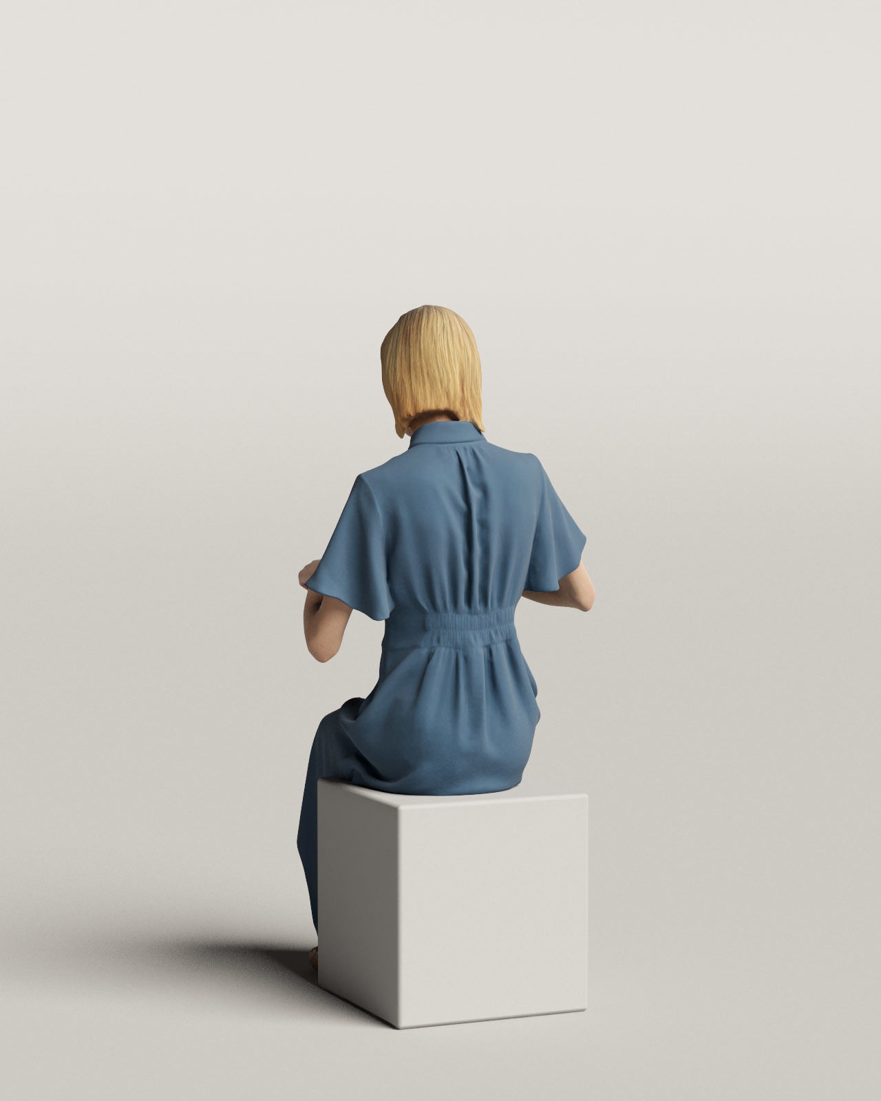 Humano Sitting and eating woman 0612 3D model_2