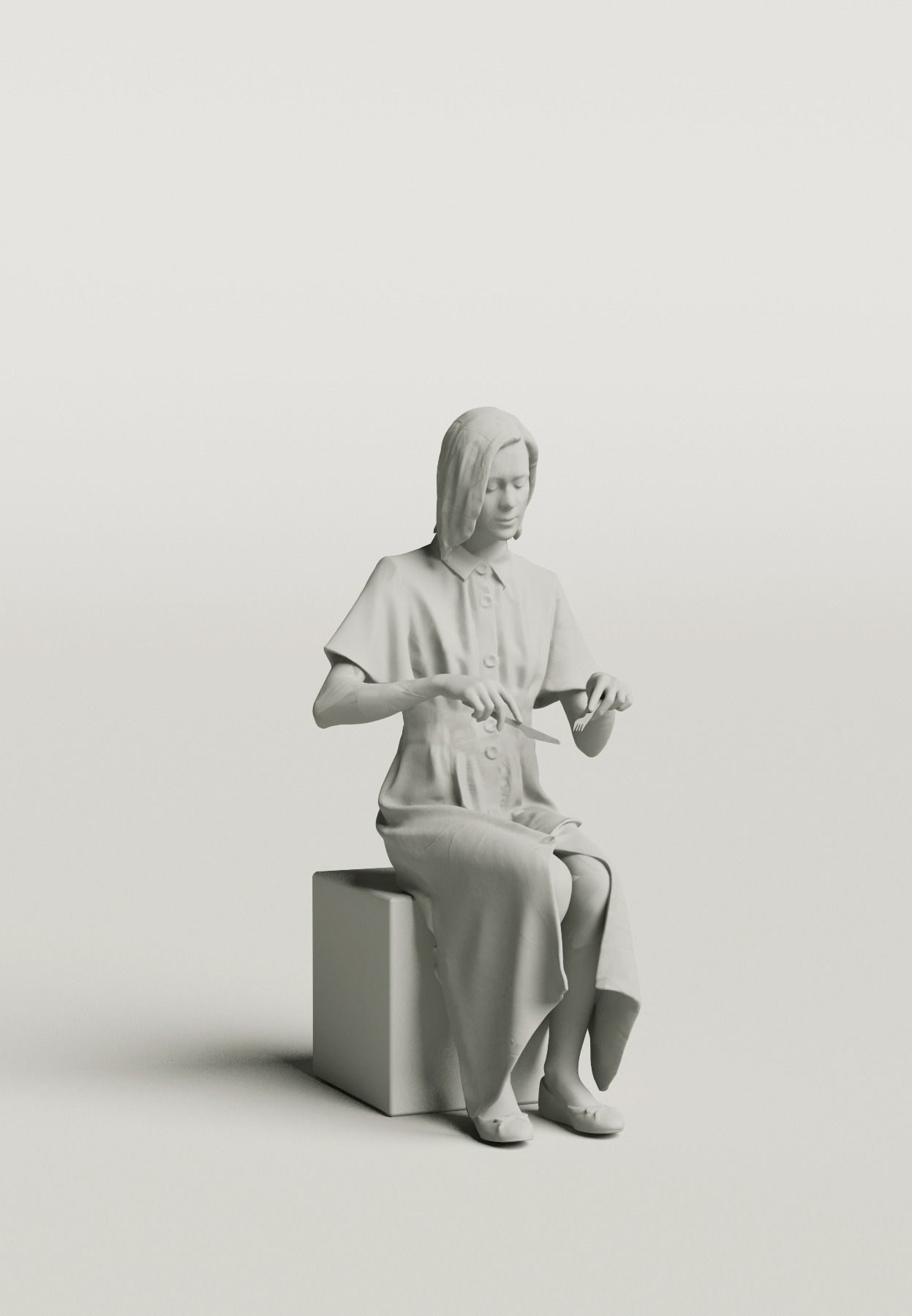 Humano Sitting and eating woman 0612 3D model_3