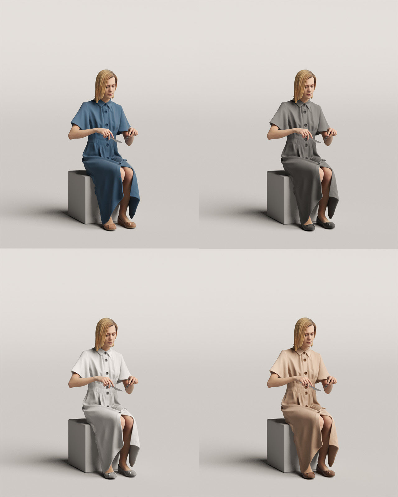 Humano Sitting and eating woman 0612 3D model_4
