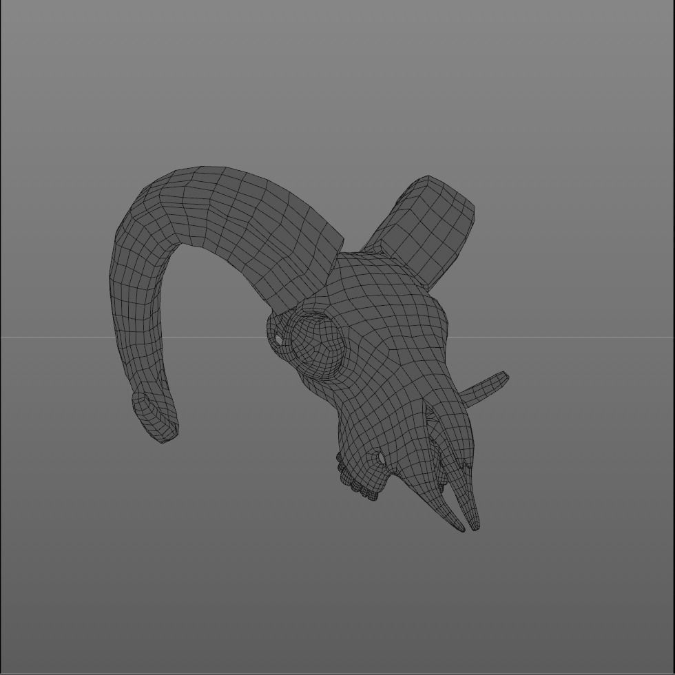 Goat skull head 3D model_4