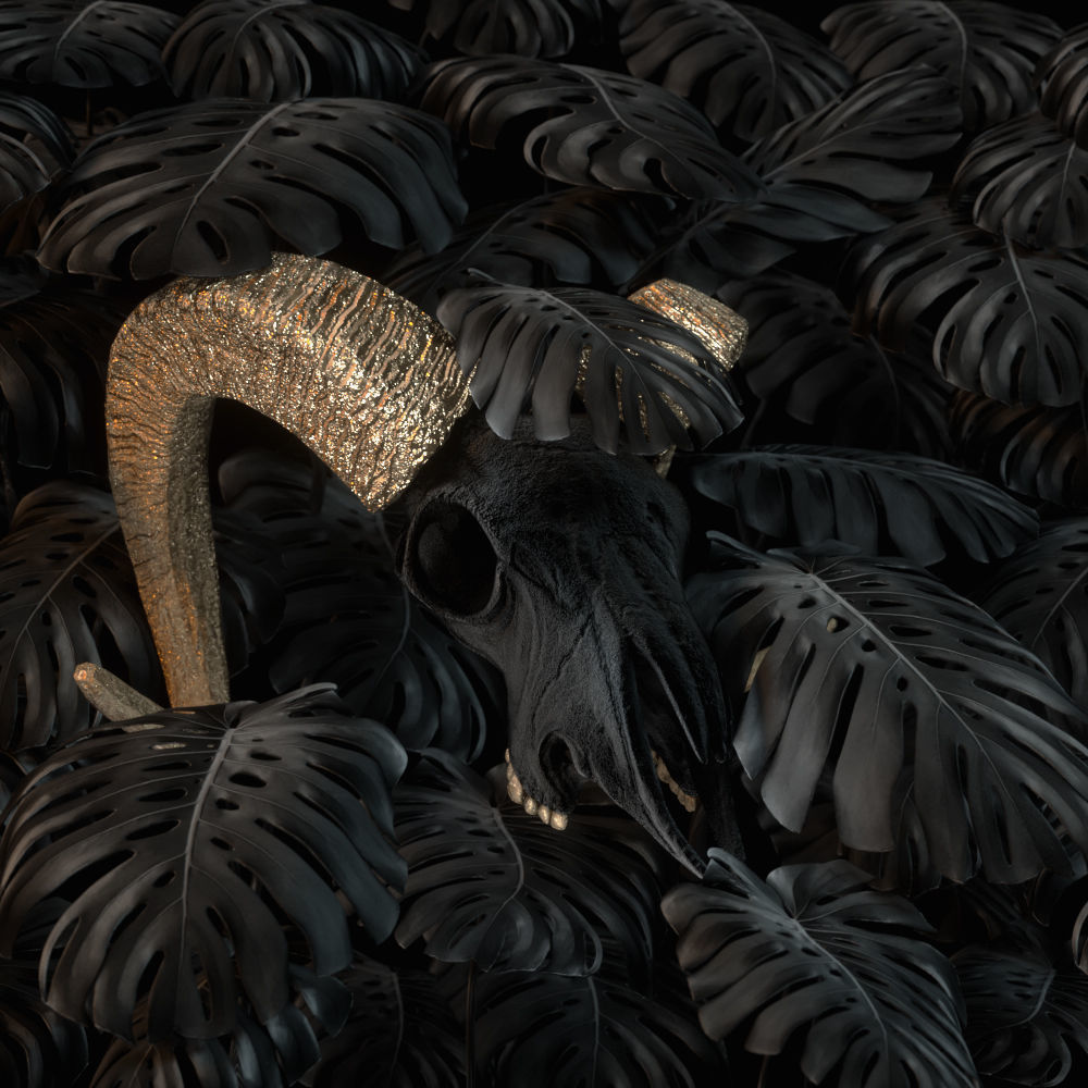 Goat skull head 3D model_2