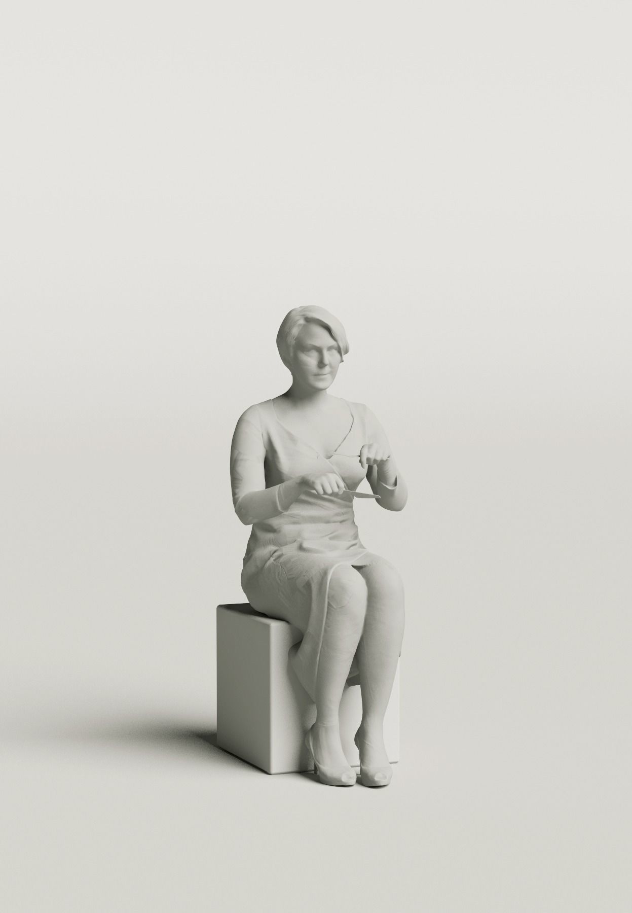 Humano Sitting and eating woman 0613 3D model_3