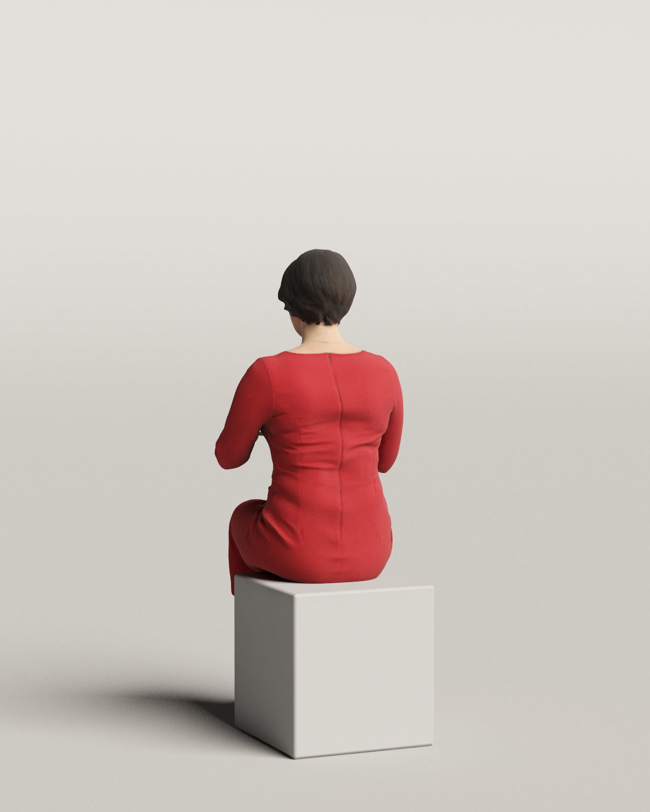 Humano Sitting and eating woman 0613 3D model_2