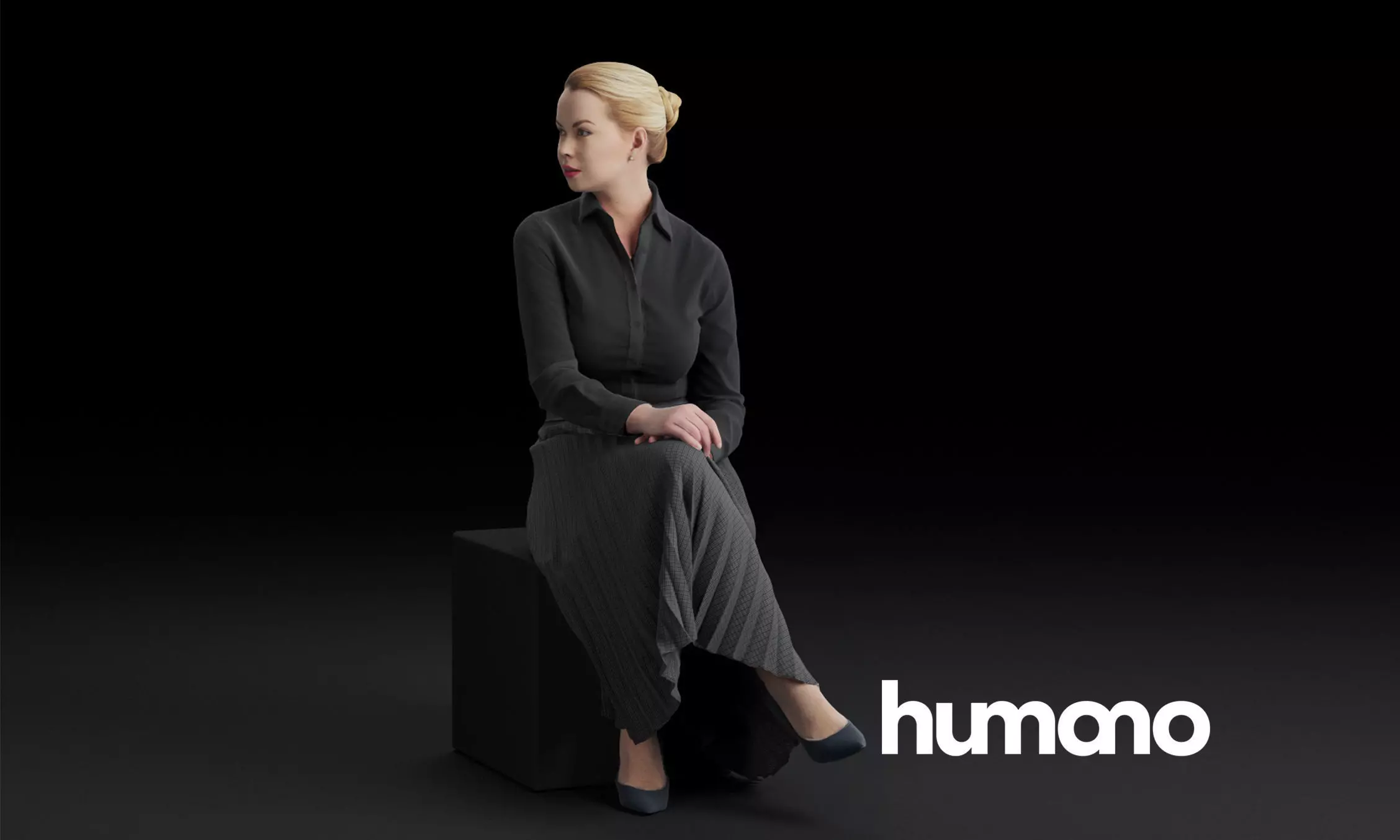 Humano Sitting woman 0614 3D model