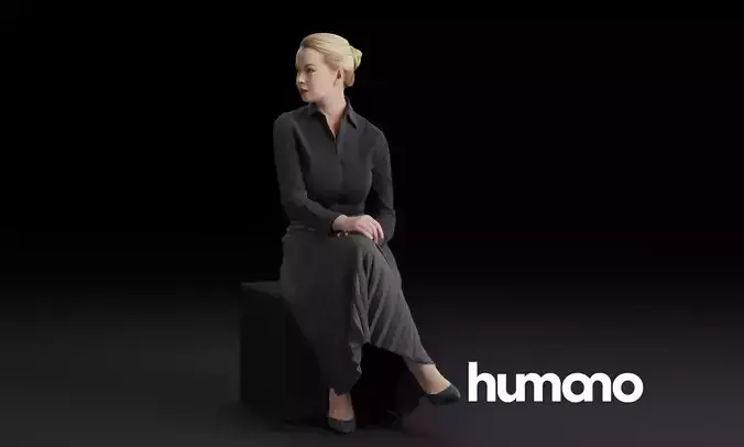 Humano Sitting woman 0614 3D model