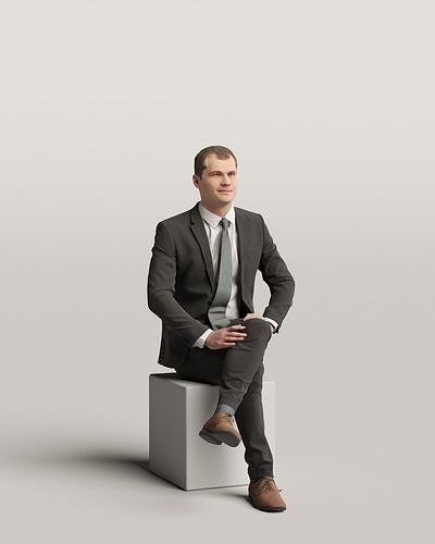 Humano Sitting man 0615 3D model 2