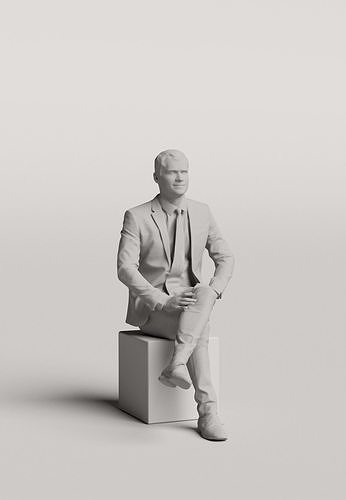 Humano Sitting man 0615 3D model 4