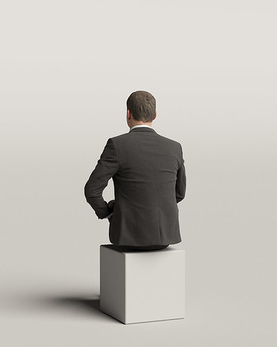 Humano Sitting man 0615 3D model 3