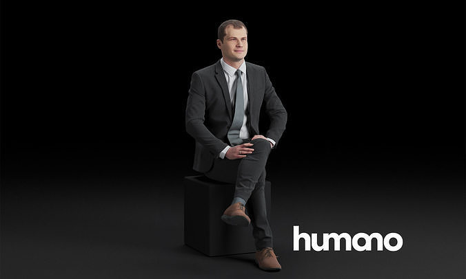 Humano Sitting man 0615 3D model