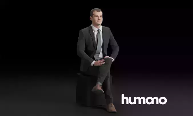 Humano Sitting man 0615 3D model