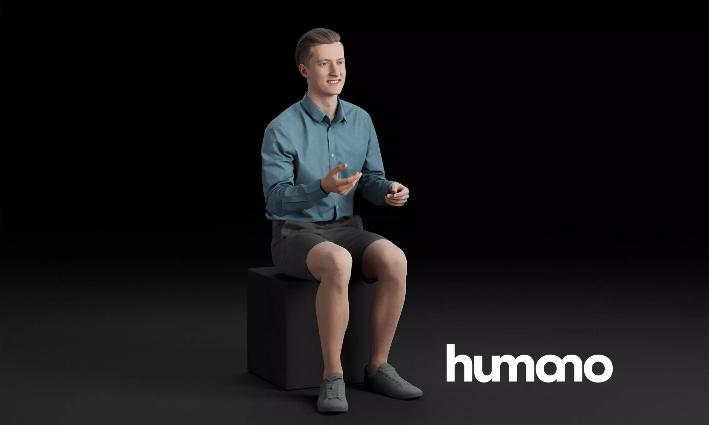 Humano Sitting man 0616 3D model