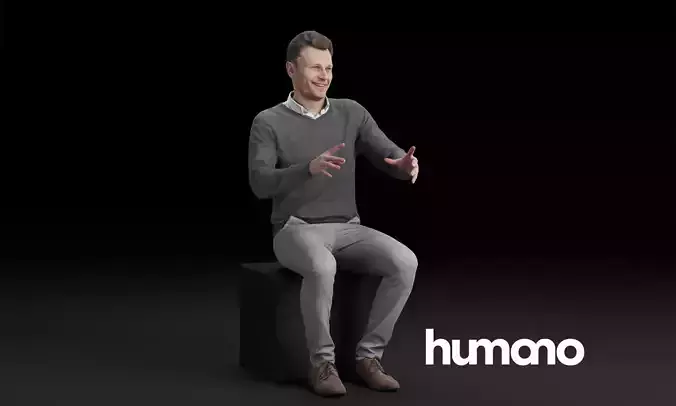 Humano Sitting man 0617 3D model