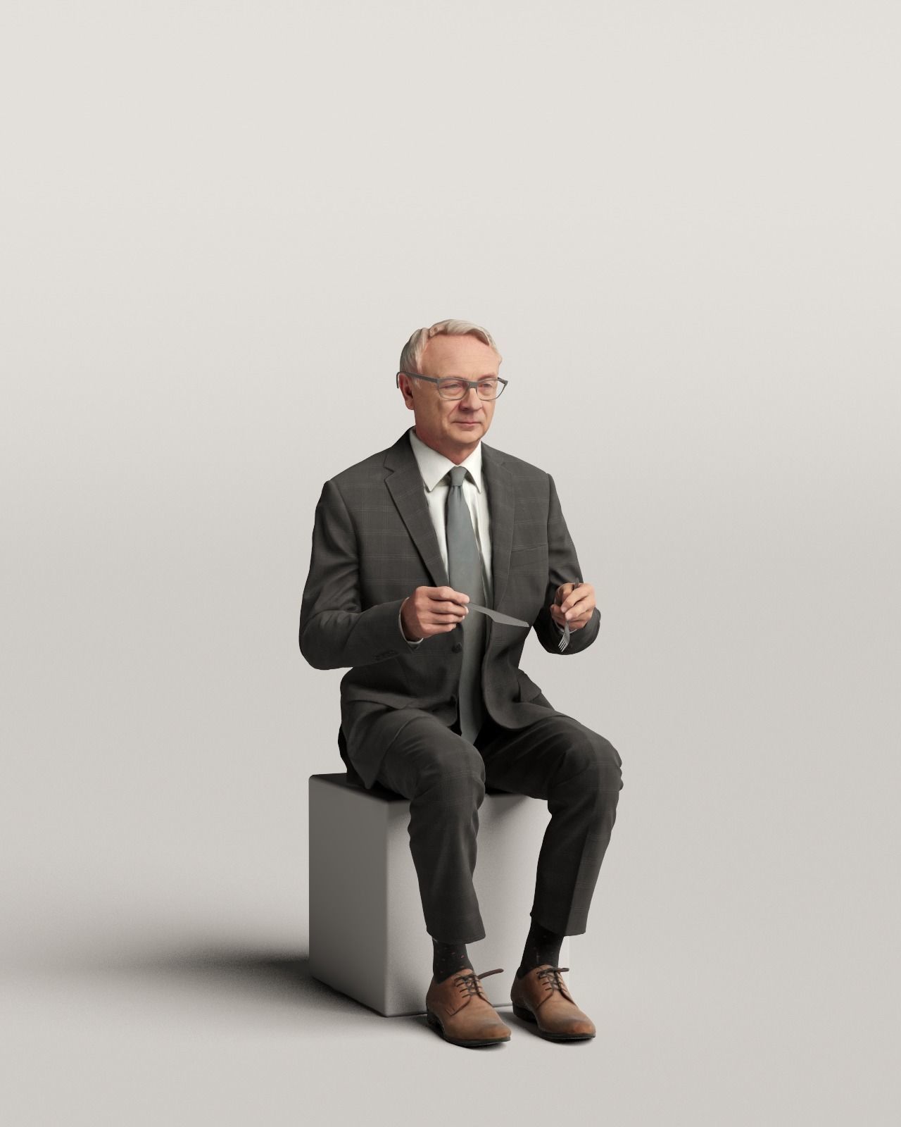 Humano Sitting man 0618 3D model_1