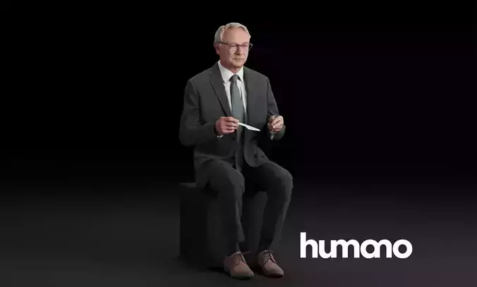Humano Sitting man 0618 3D model