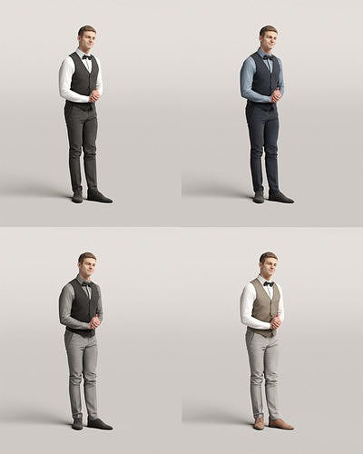 Humano Waiter man 0619 3D model 5