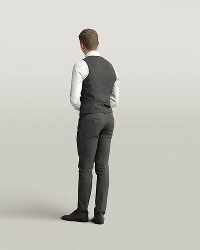 Humano Waiter man 0619 3D model 3