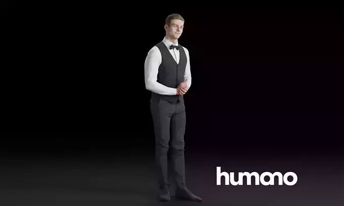 Humano Waiter man 0619 3D model