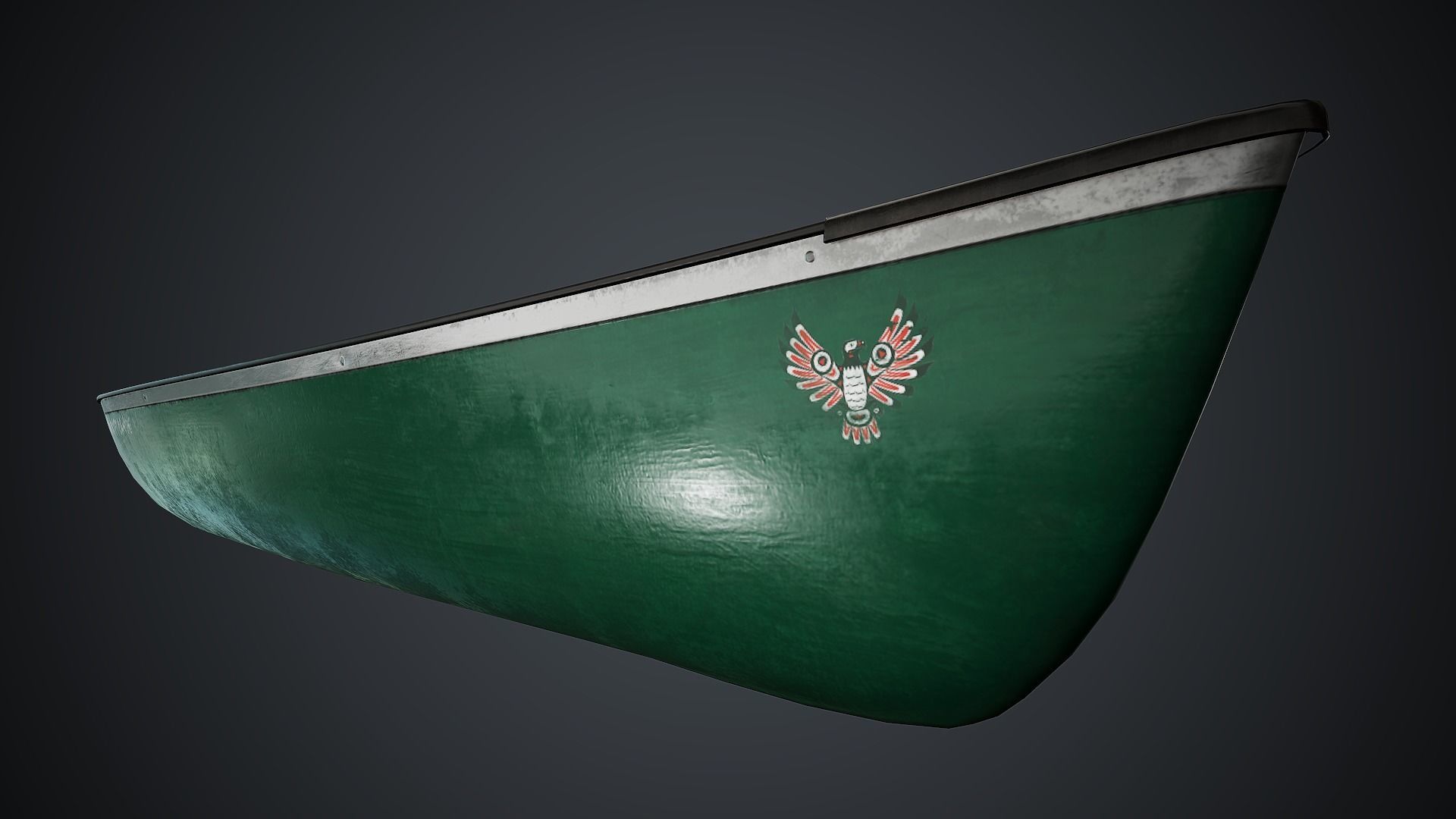 Canoe 1 PBR Game Ready Low-poly 3D model_4