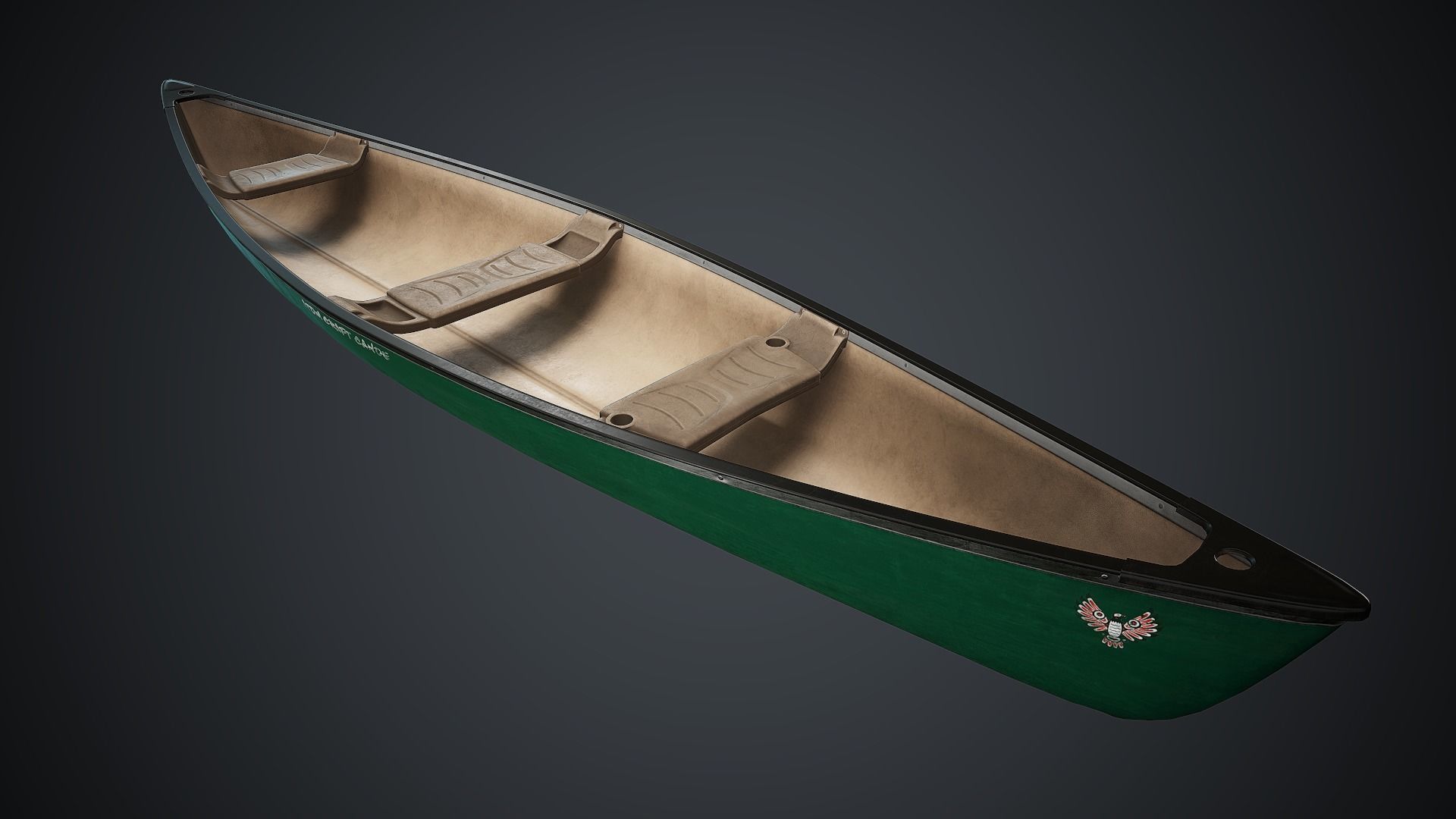 Canoe 1 PBR Game Ready Low-poly 3D model_1