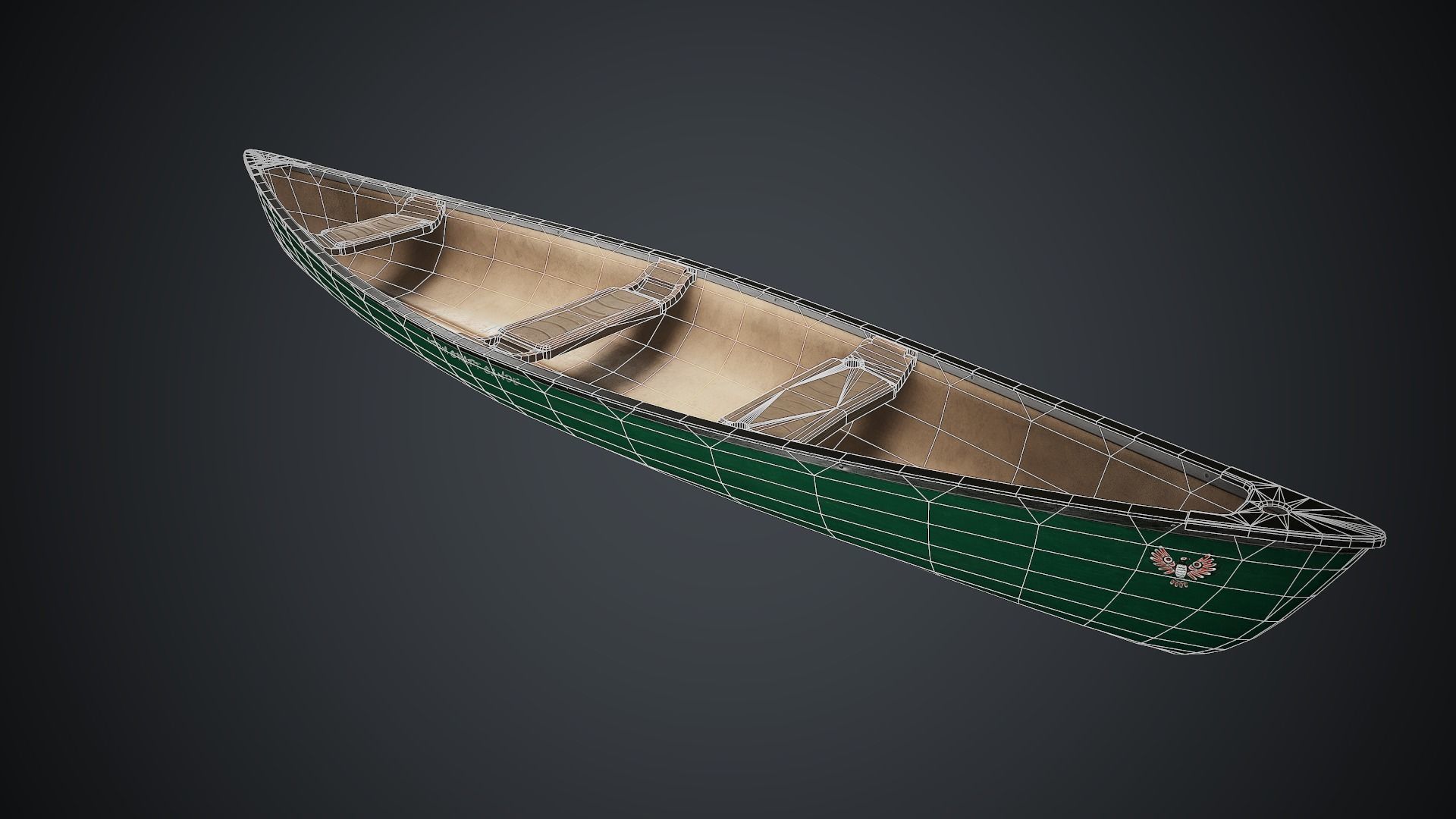 Canoe 1 PBR Game Ready Low-poly 3D model_23