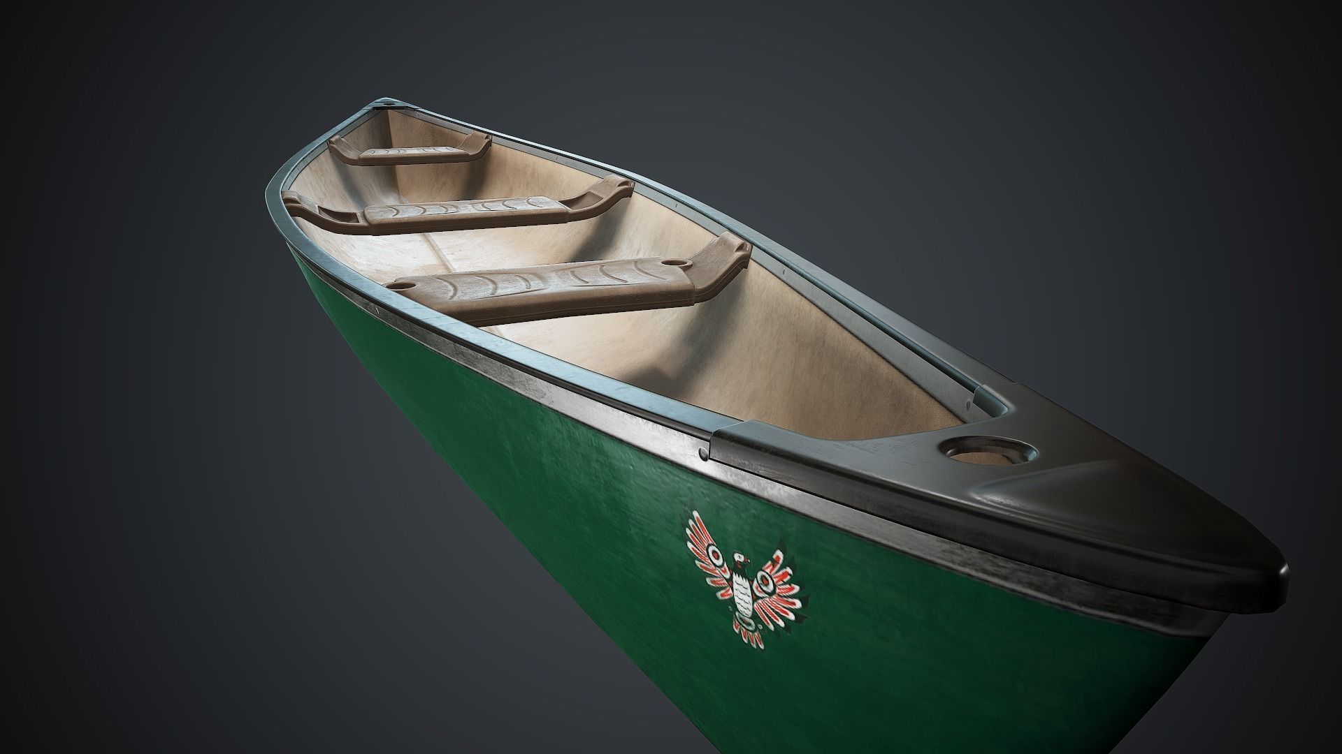 Canoe 1 PBR Game Ready Low-poly 3D model_3