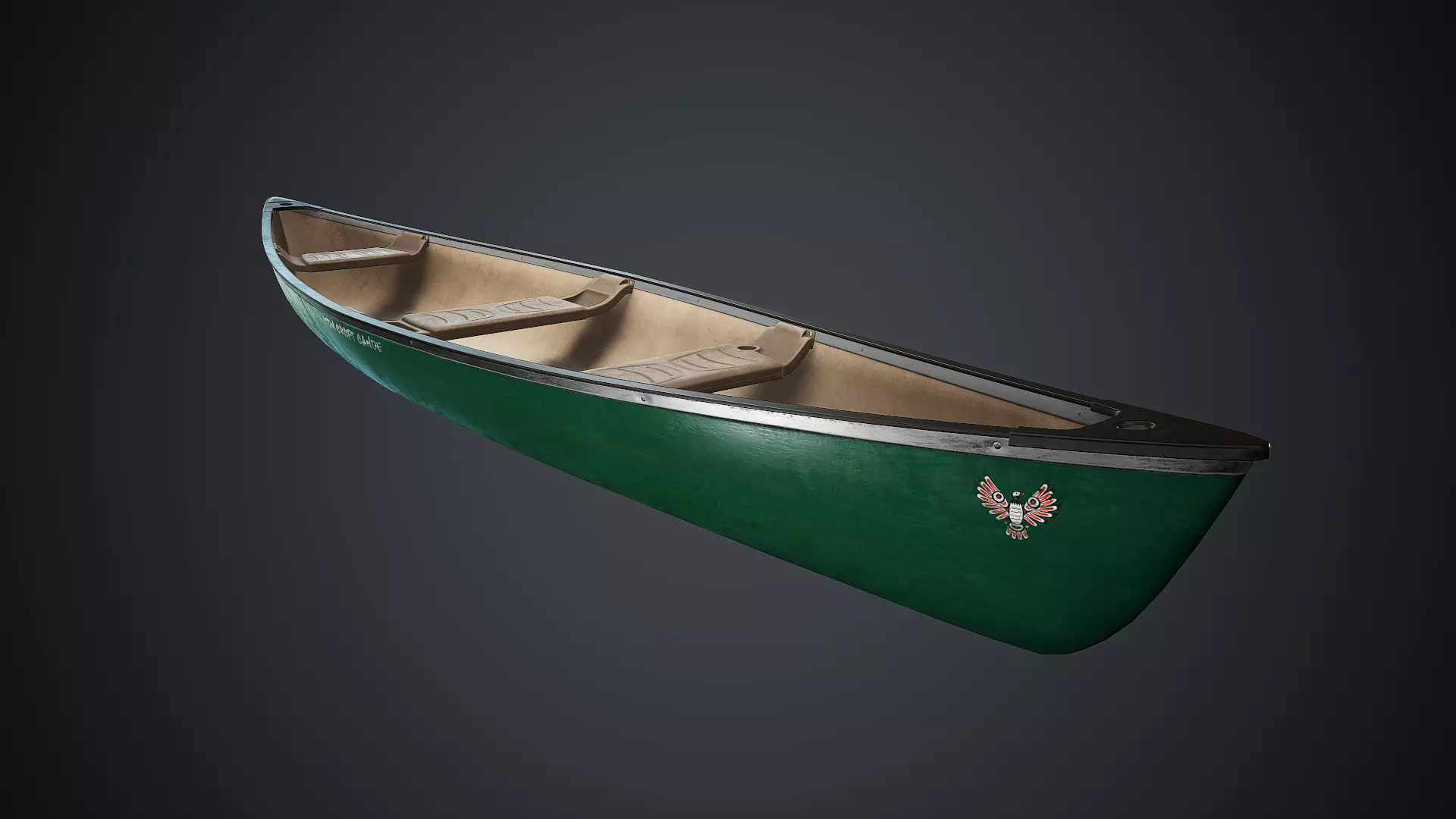 Canoe 1 PBR Game Ready Low-poly 3D model_0
