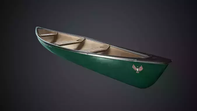 Canoe 1 PBR Game Ready Low-poly 3D model
