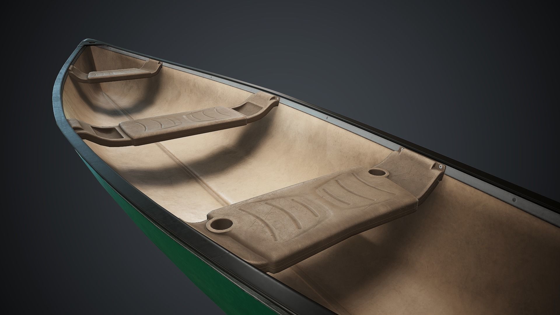 Canoe 1 PBR Game Ready Low-poly 3D model_7