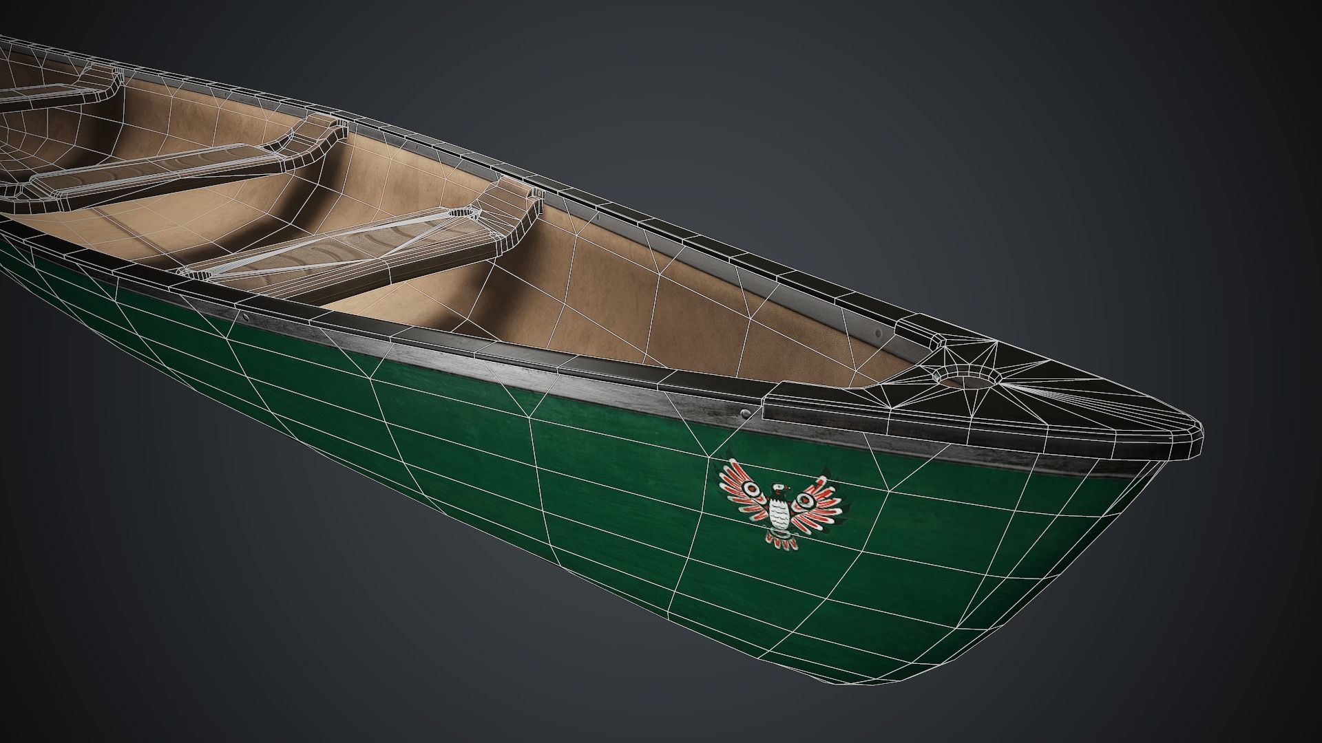 Canoe 1 PBR Game Ready Low-poly 3D model_25