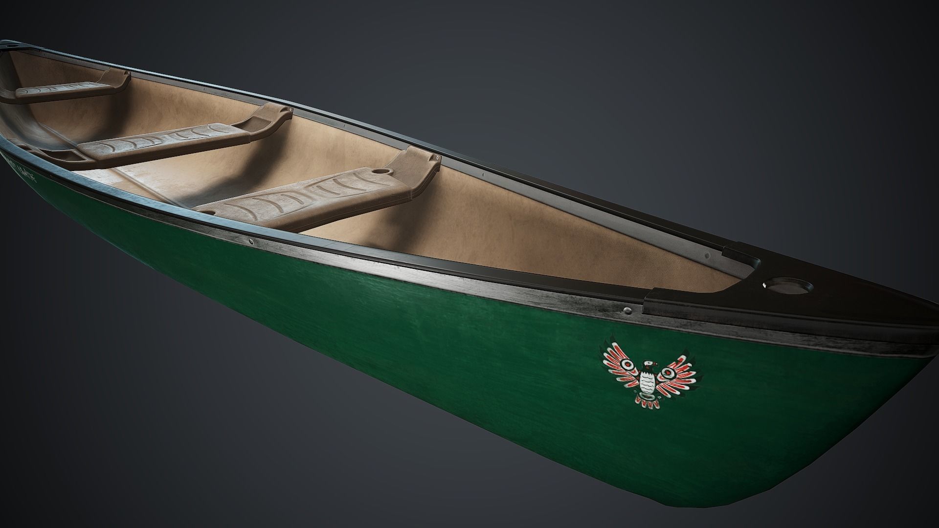 Canoe 1 PBR Game Ready Low-poly 3D model_5