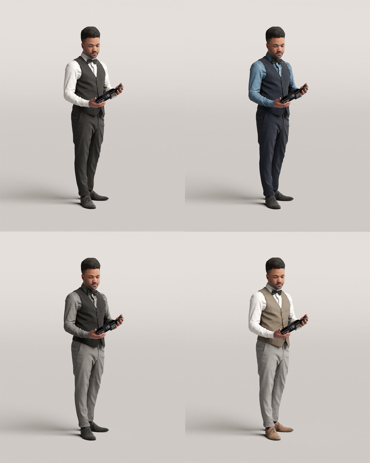 Humano Waiter black man 0620 3D model_4