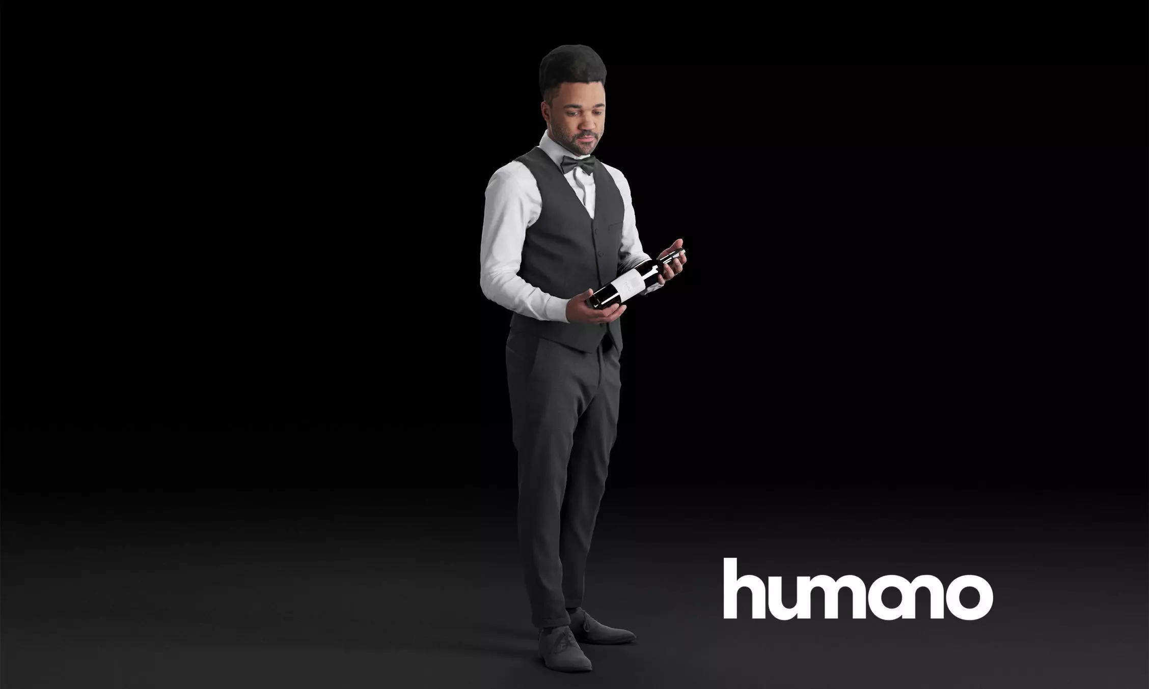 Humano Waiter black man 0620 3D model_0