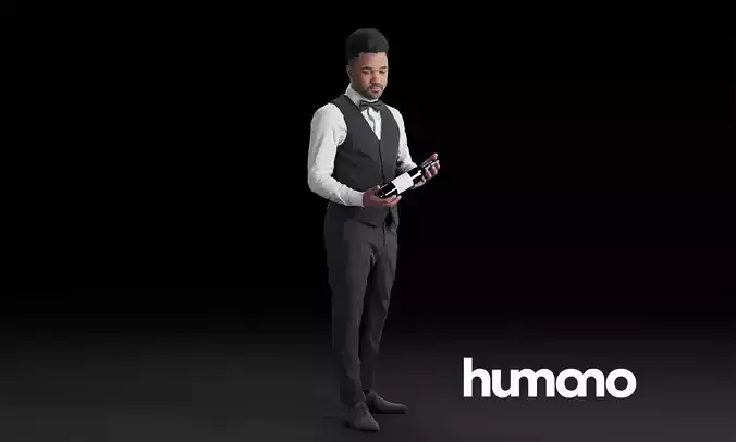 Humano Waiter black man 0620 3D model