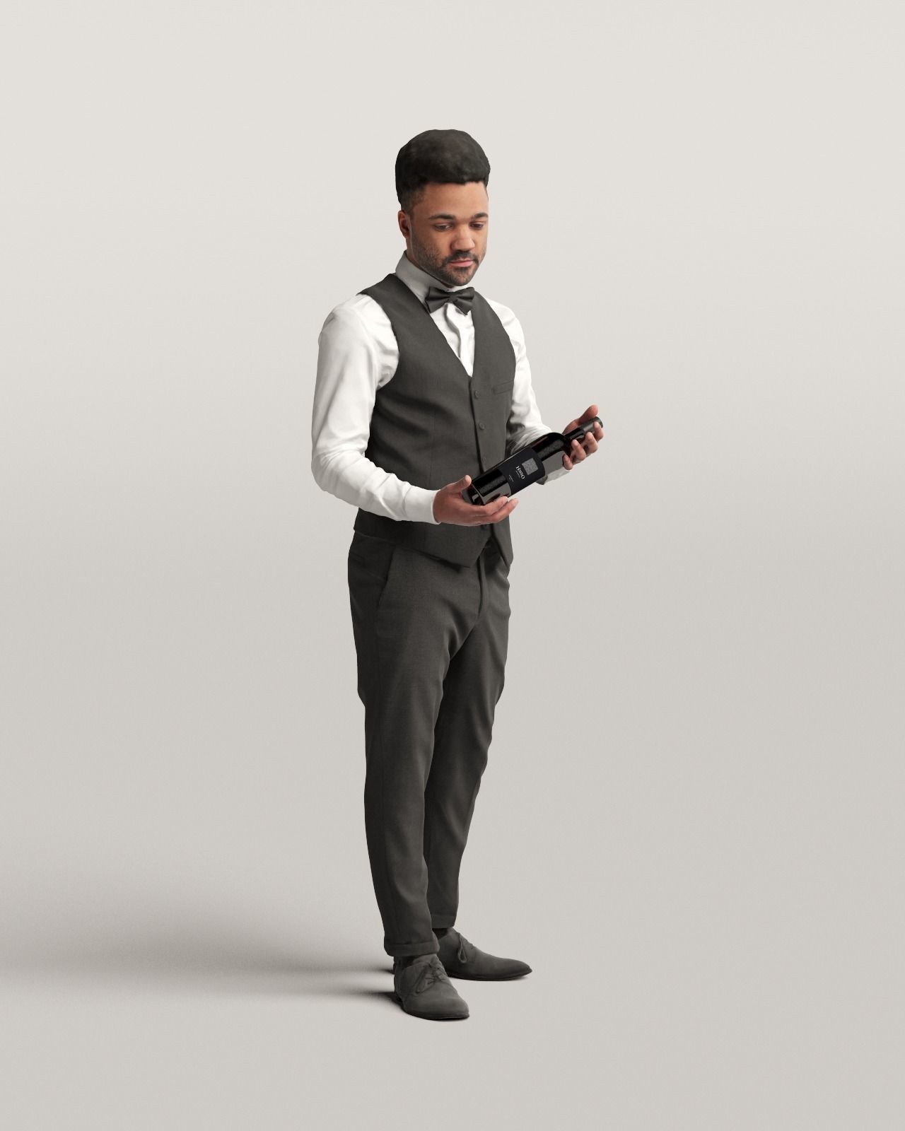 Humano Waiter black man 0620 3D model_1
